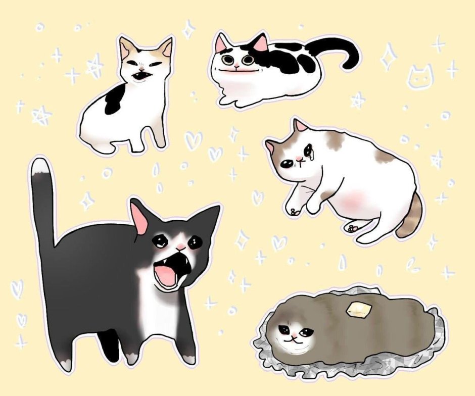 Мемы с нарисованными котами