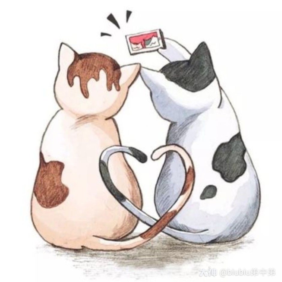 Котики обнимаются мультяшные