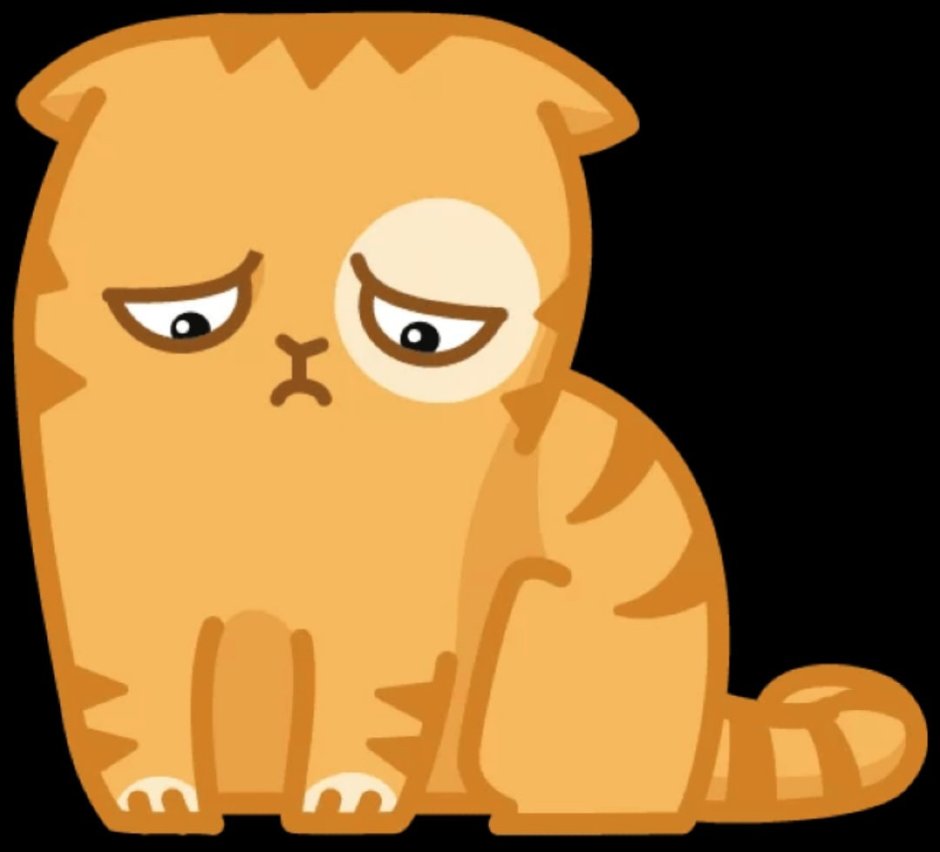 Грустный кот стикер