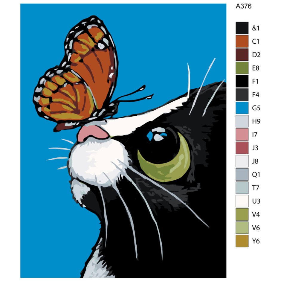 Котик с бабочкой