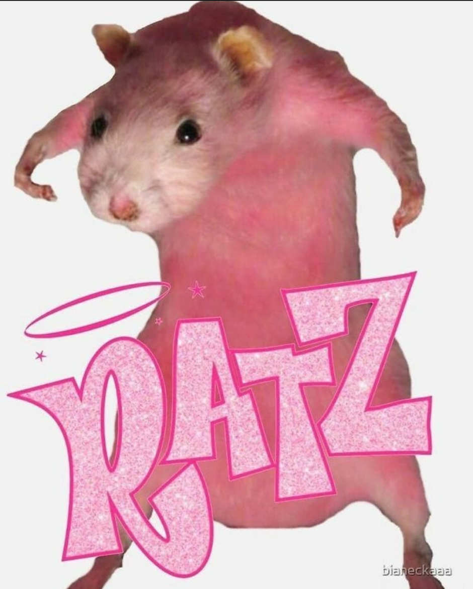Розовая крыса смешная