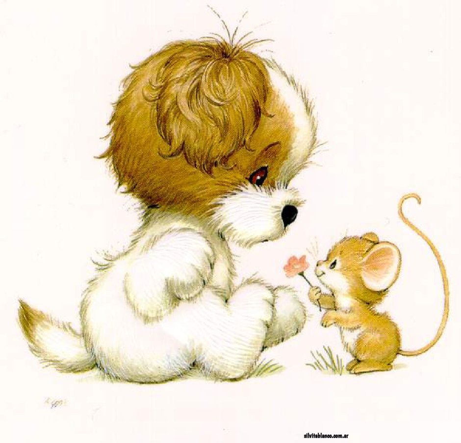 Щенок милые иллюстрации