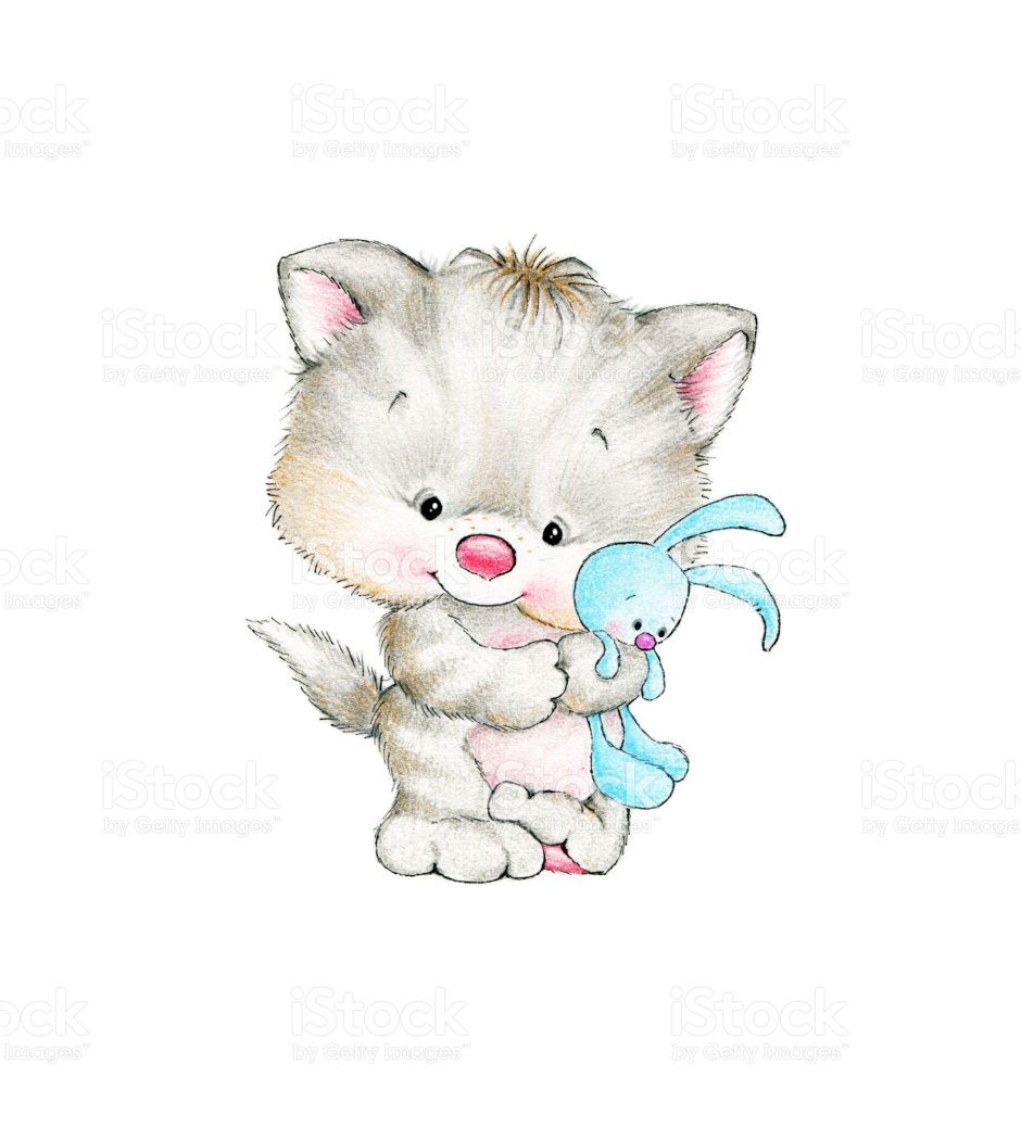 Нарисуй кошечки милые с мишками