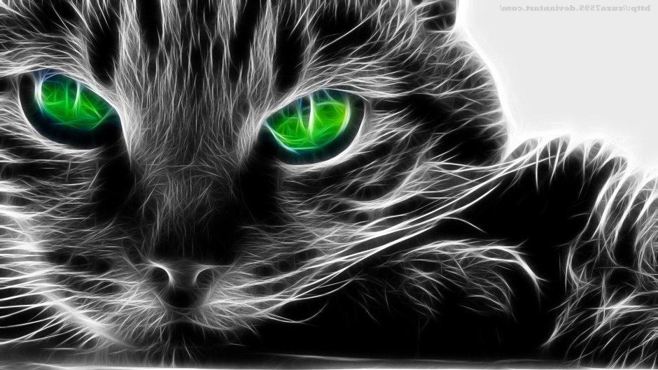 Кошка с двумя котятками