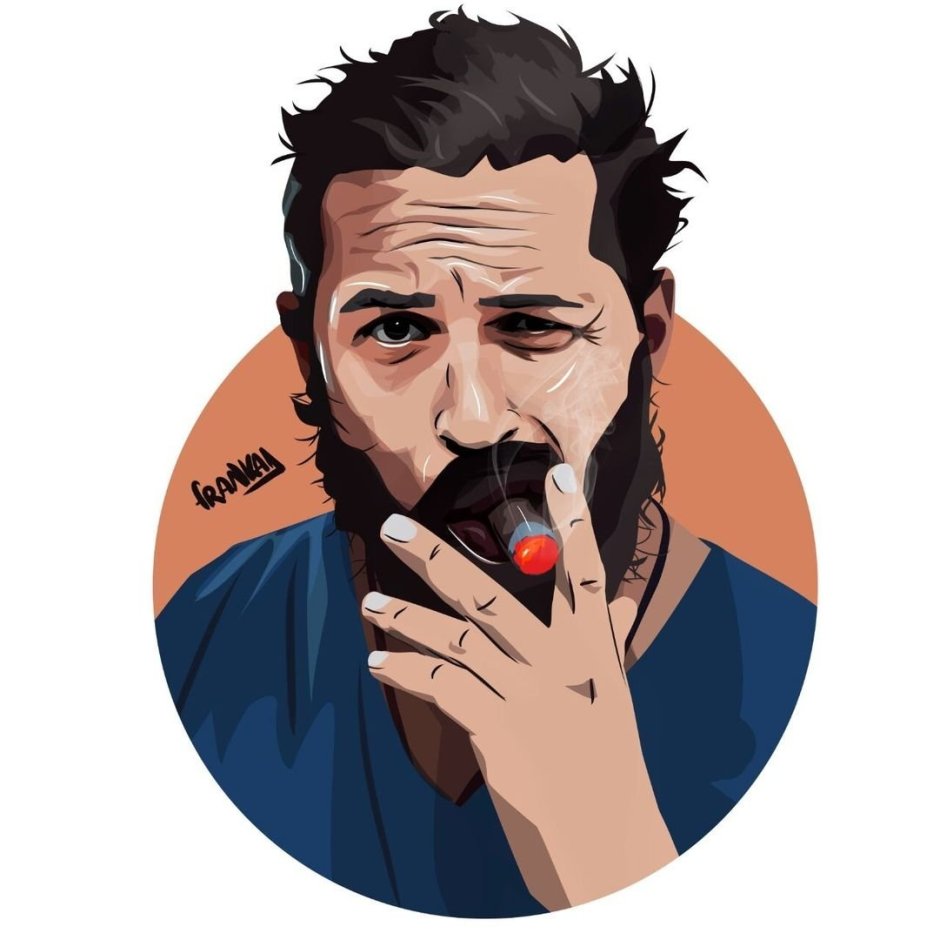 Том Харди с бородой арт