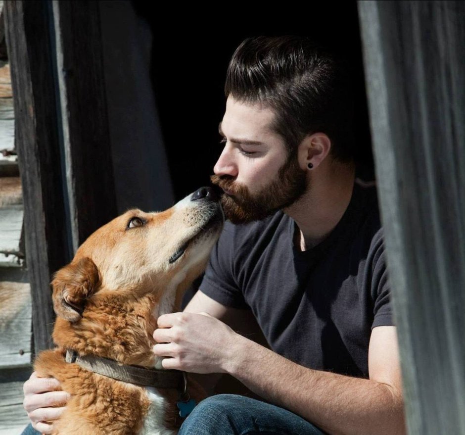 Мужская фотосессия с собакой