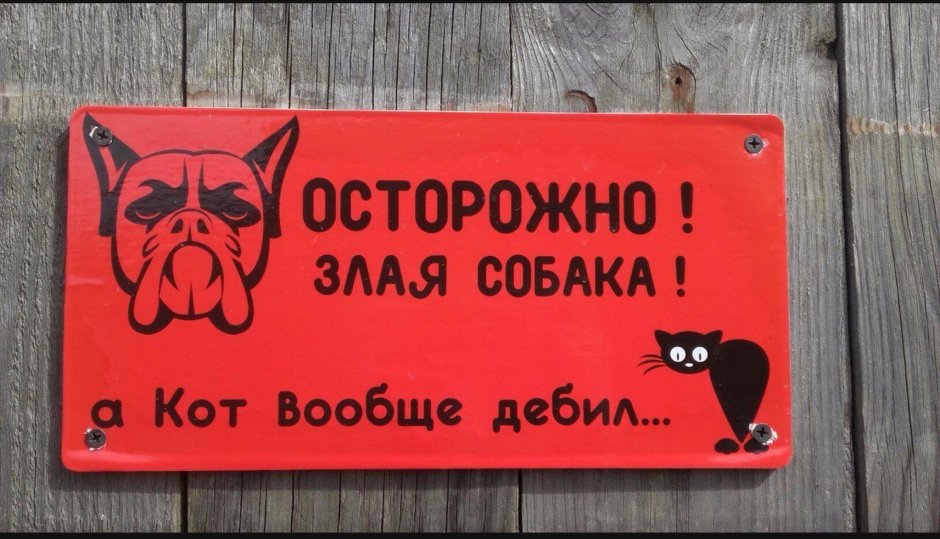 Осторожно злая собака а хозяин