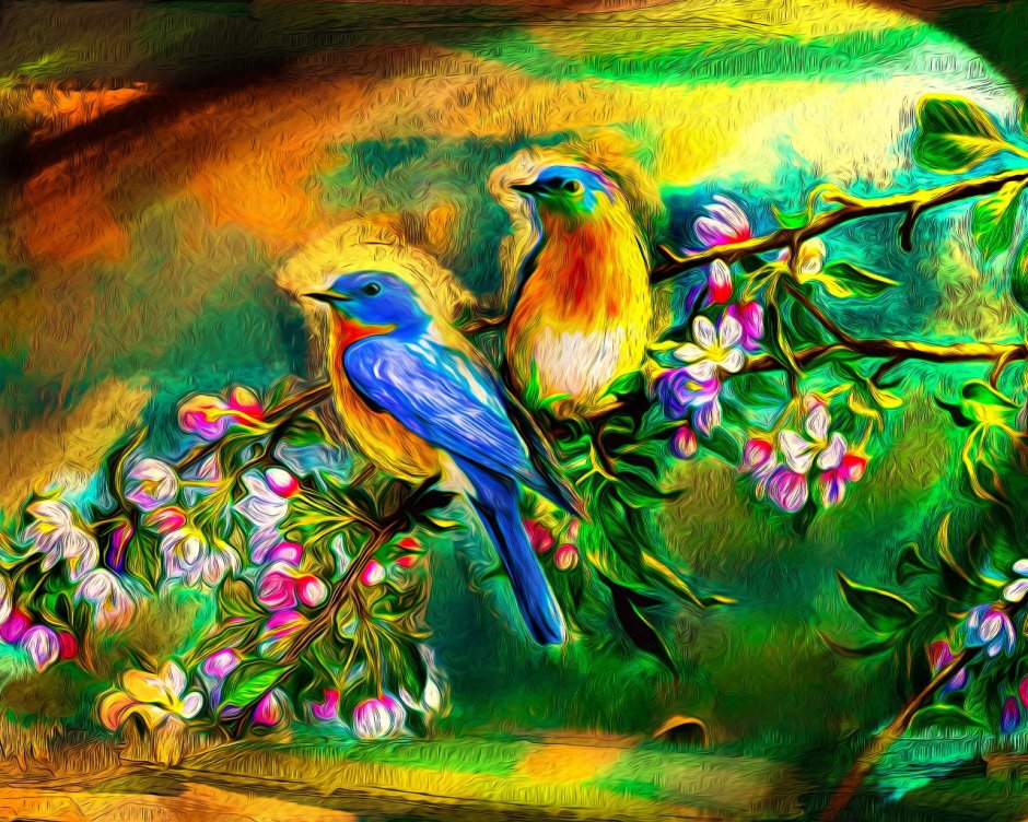 Райские птицы картины