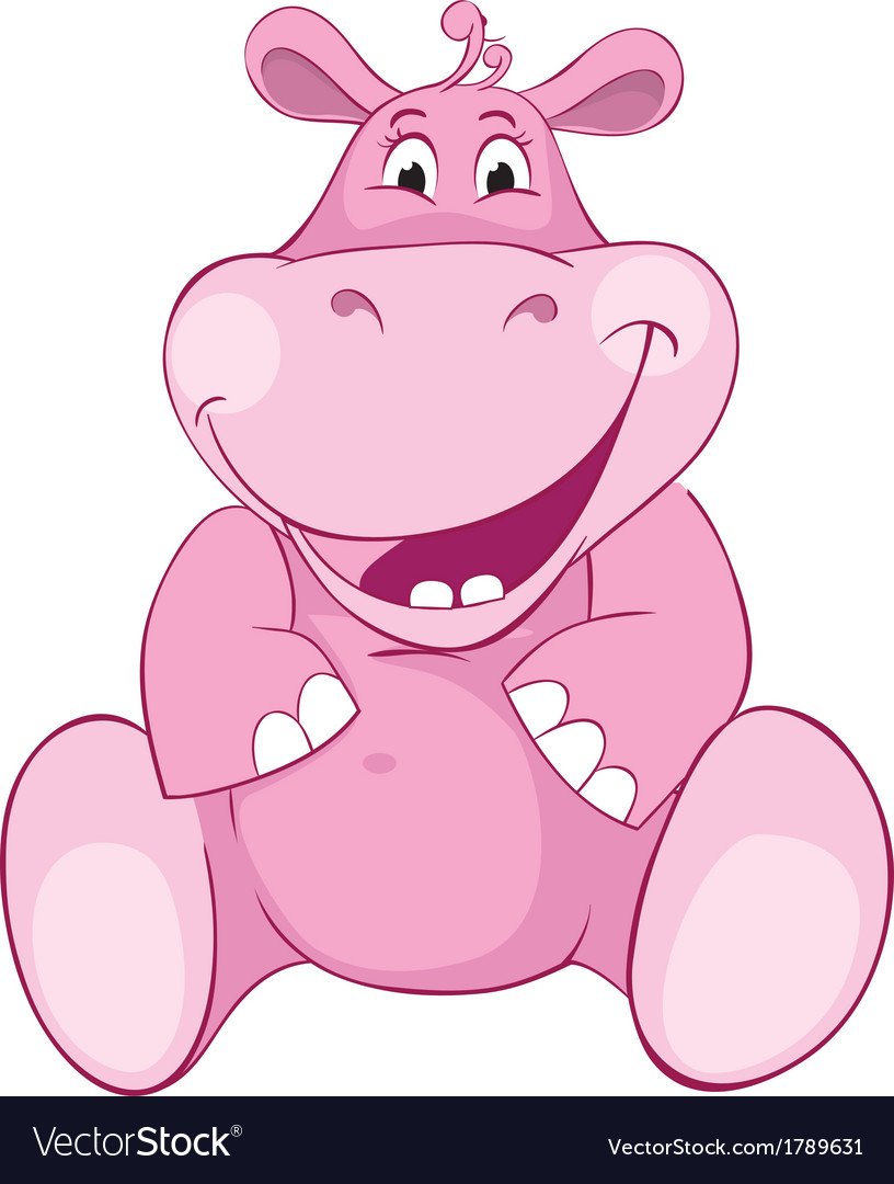 Розовый мультяшный Бегемотик