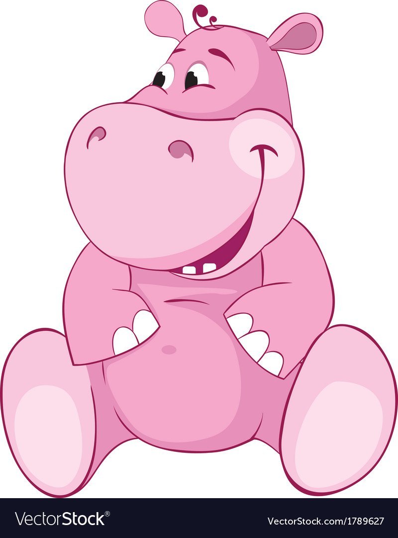 Бегемот в реке рисунок