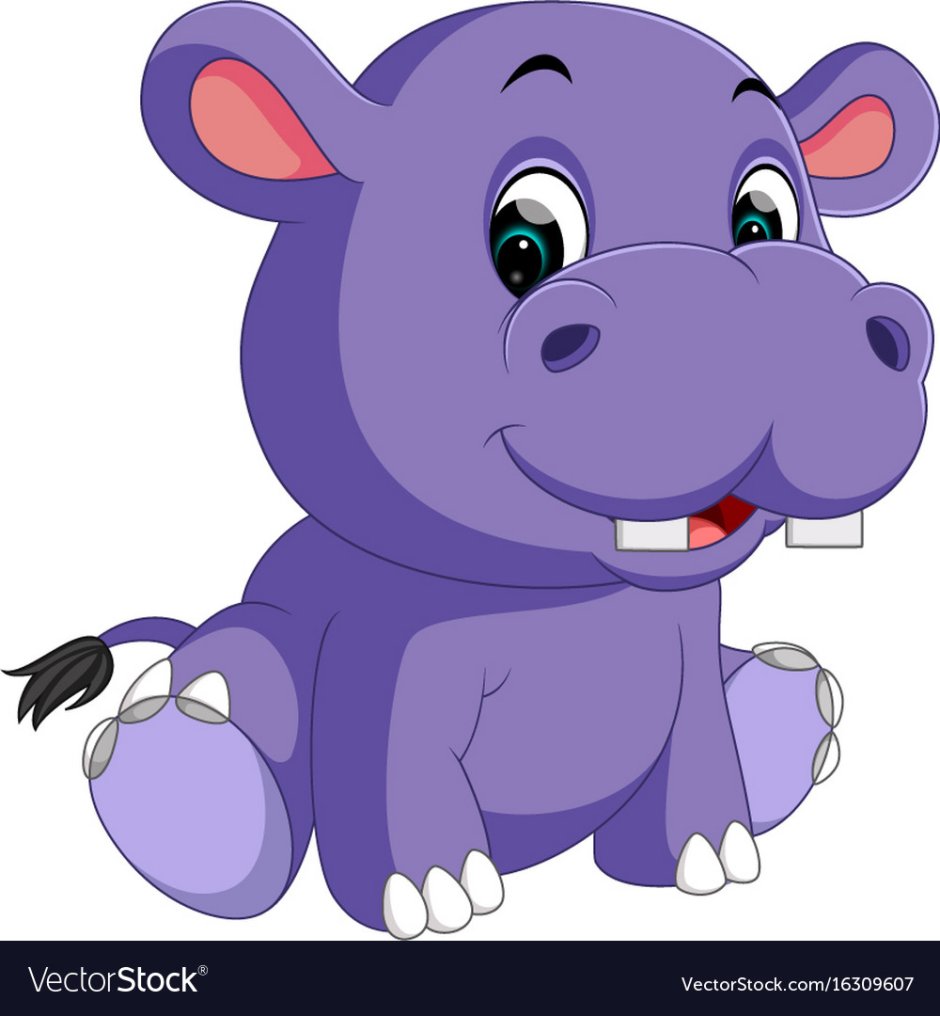 Бегемотик милый мультяшный