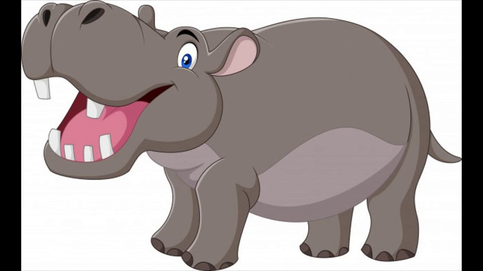 Гиппопотам с открытым ртом для детей