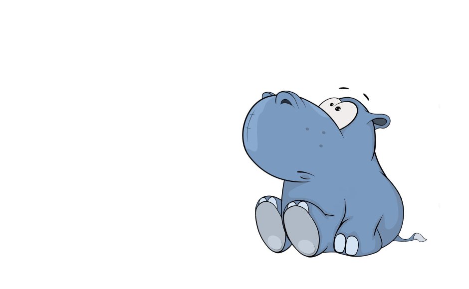 Бегемот акварелью