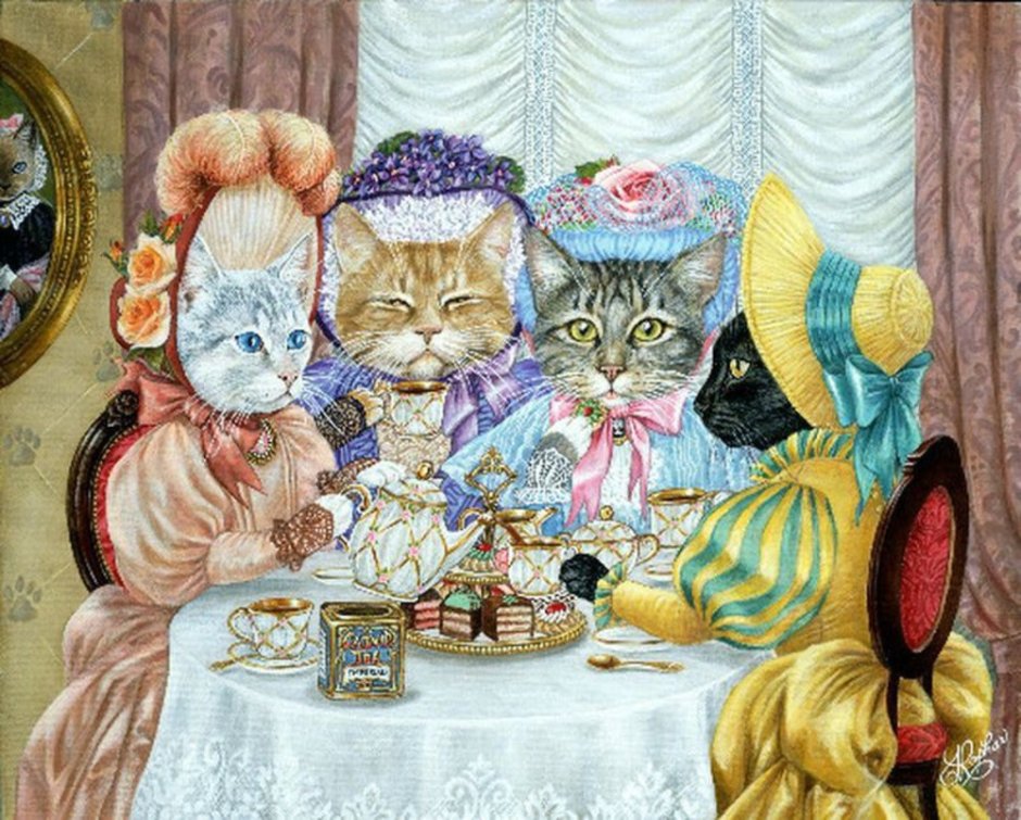 Кошачье чаепитие