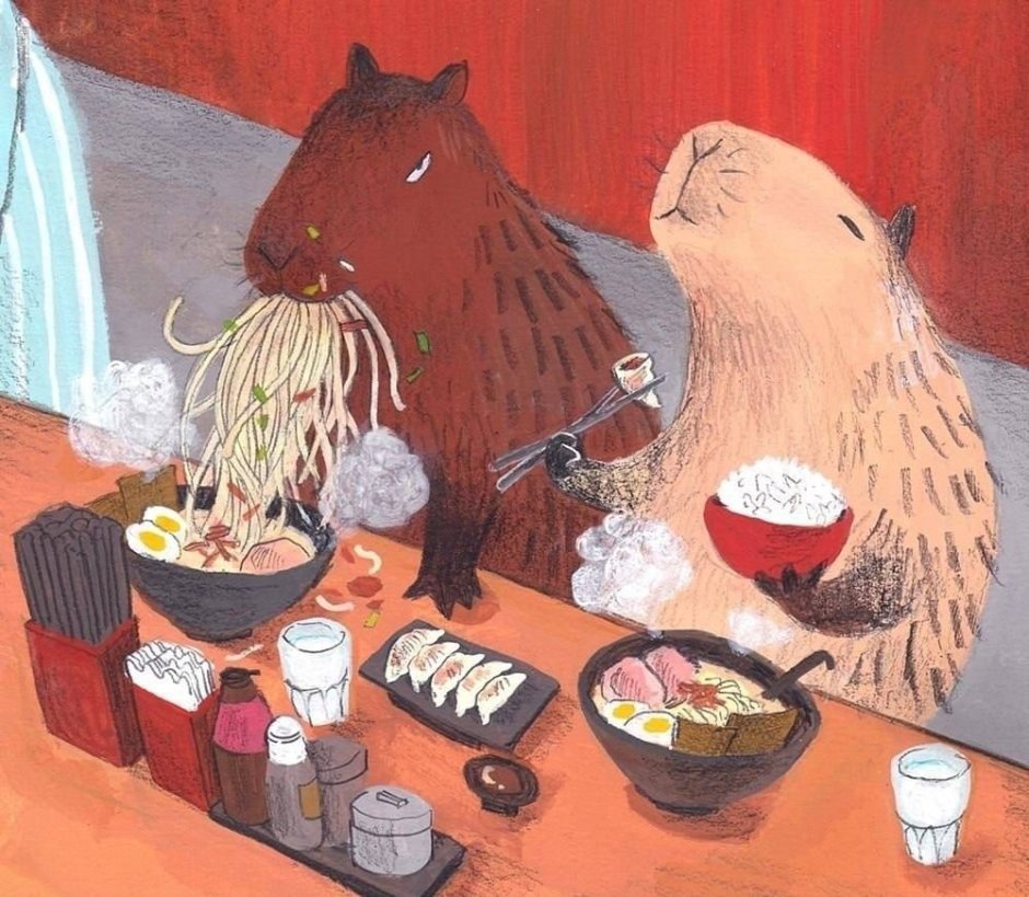 Капибара спит