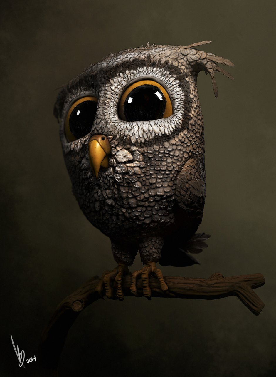 Сова с красными глазами