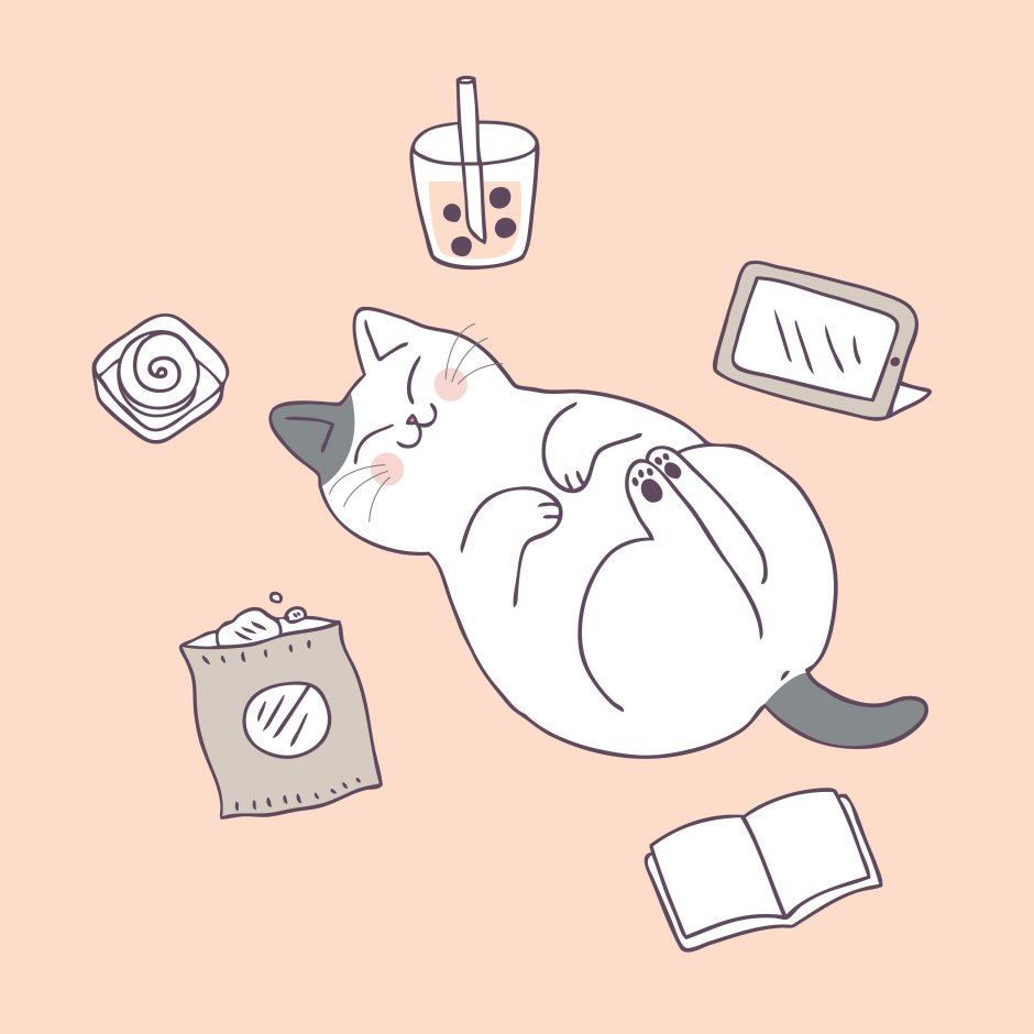 Ленивый кот вектор