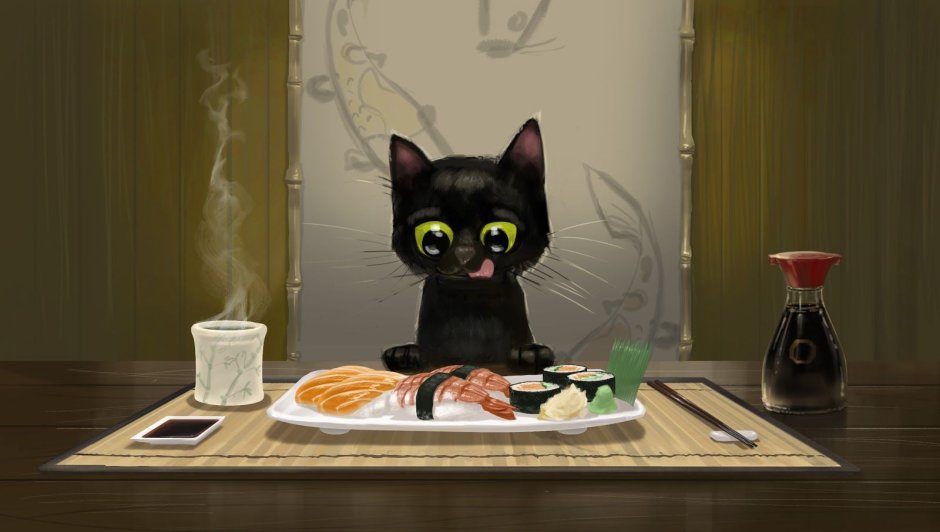 Жрущий кот арт