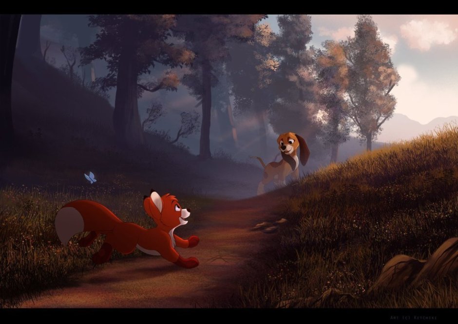 Лис и охотничий пес мультфильм