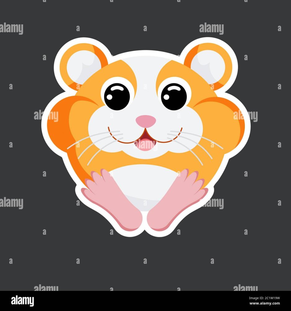 Стикеры розовый хомяк