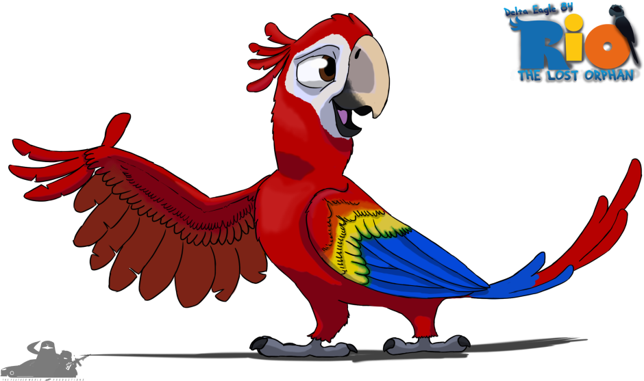 Ара красная из мультфильма Рио