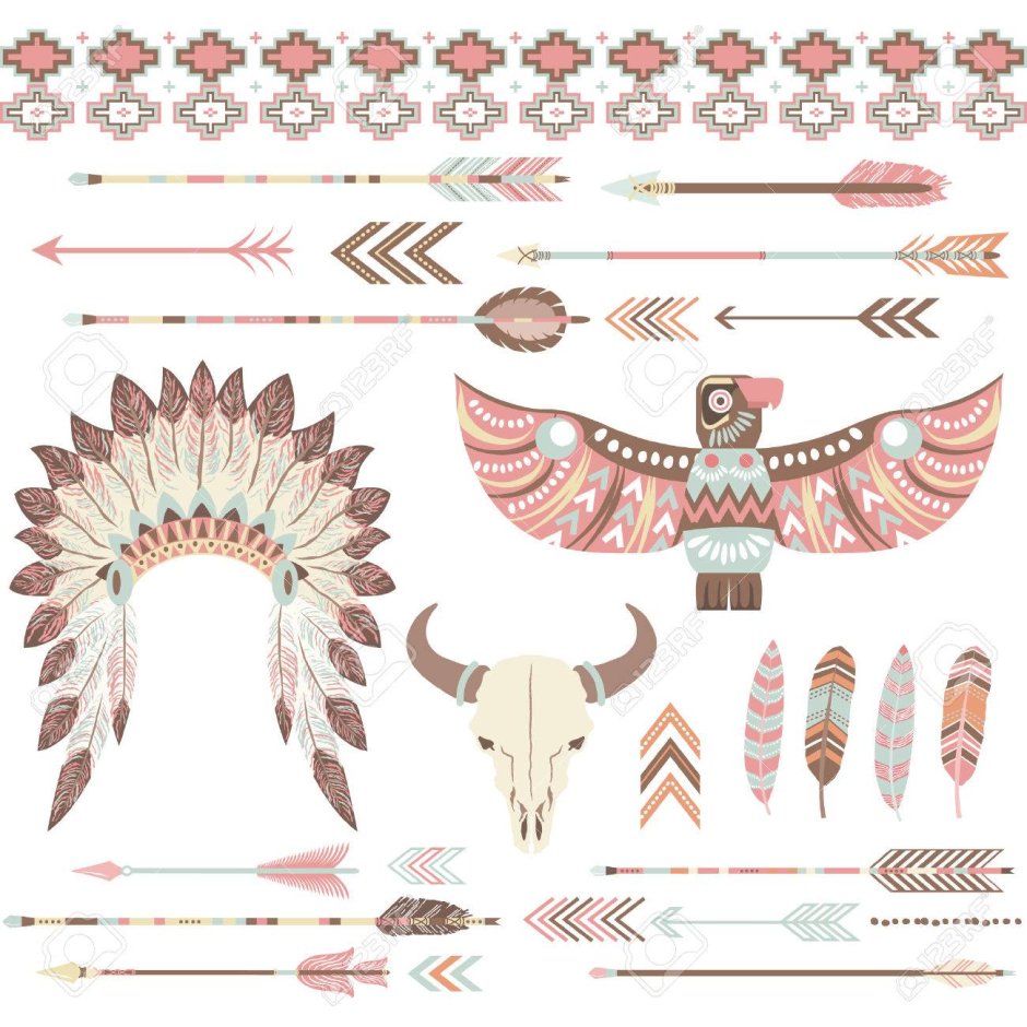 Tribal роспись индеец