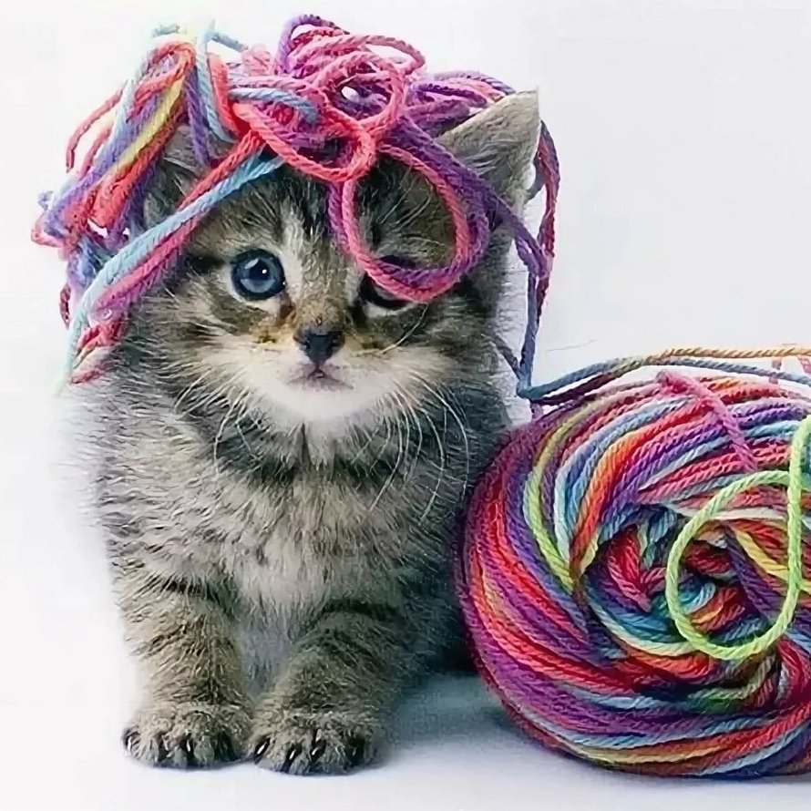 Котенок с клубочком