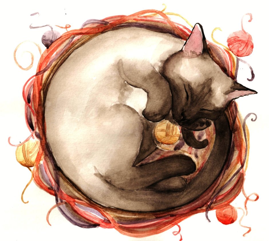 Кошка с клубком