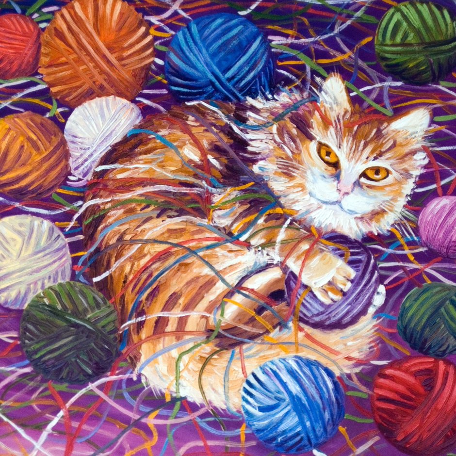 Котенок с клубочком