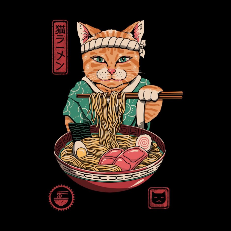 Японский кот арт