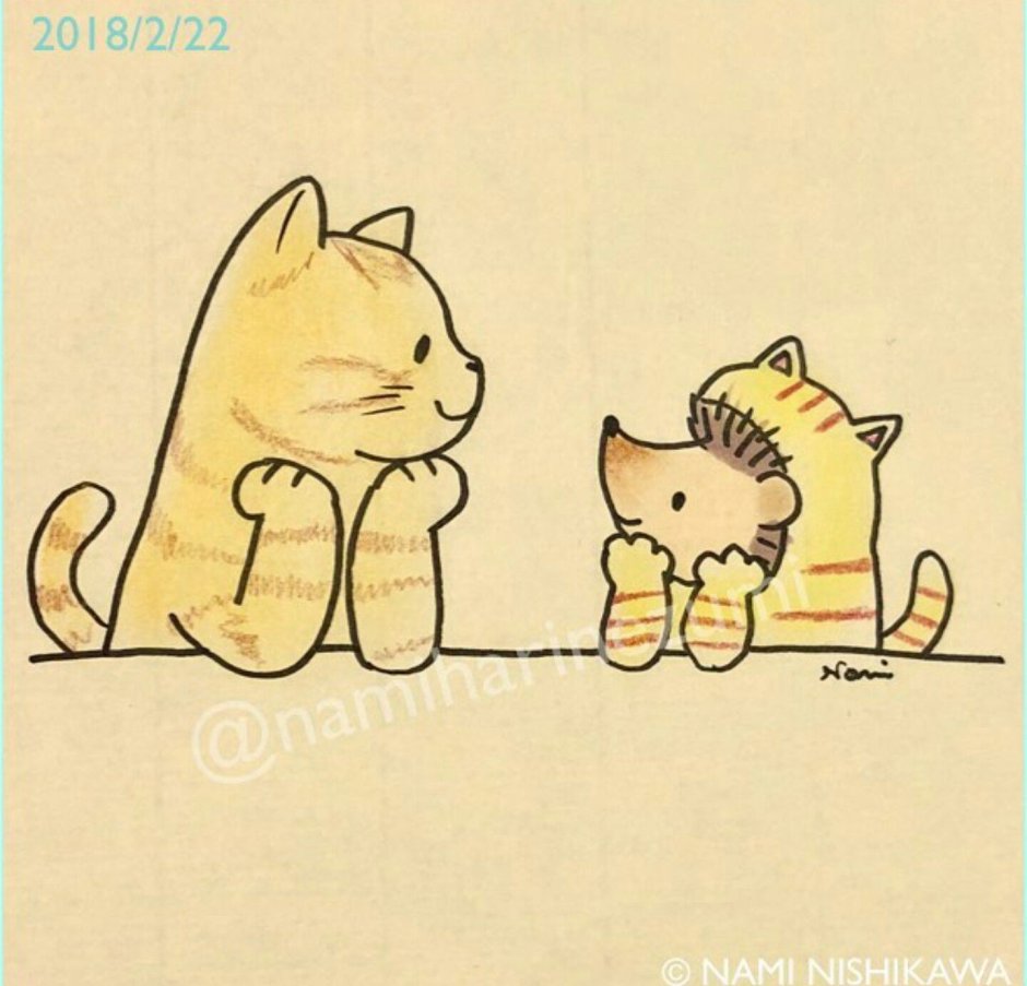 Ежик и котенок