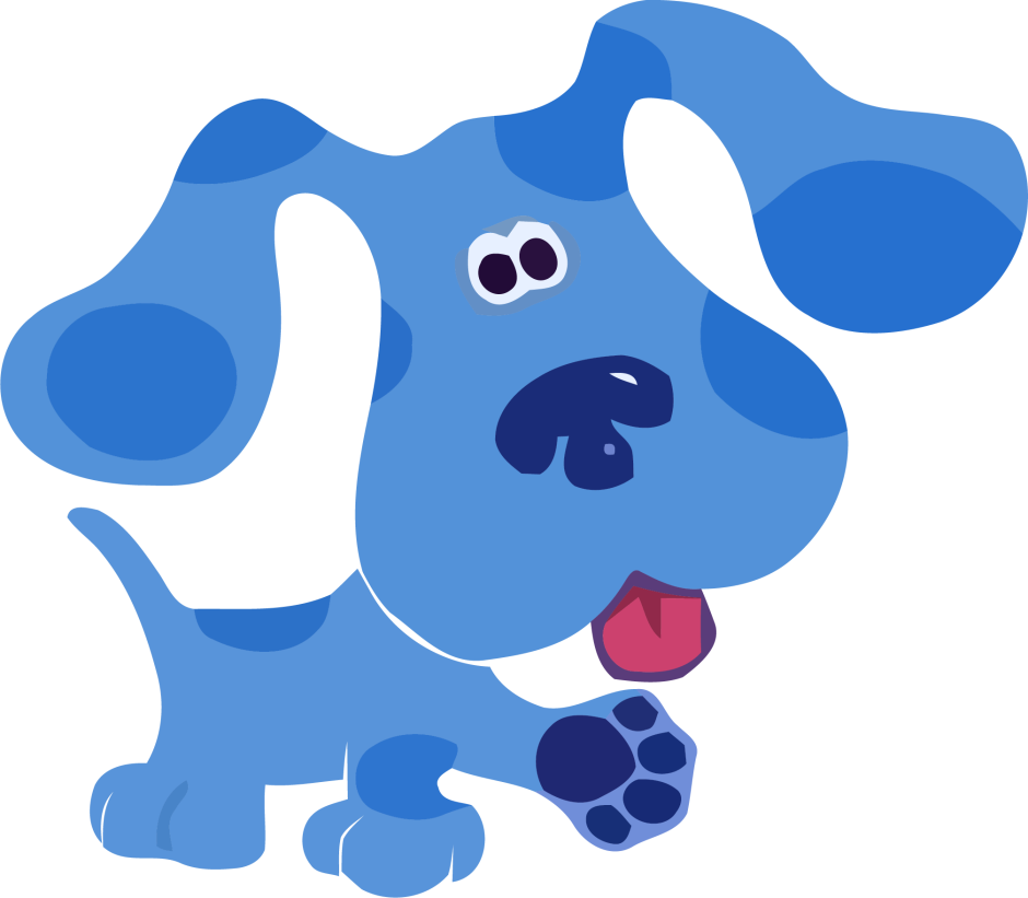 Голубой щенок рисунок