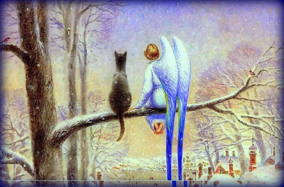 Художник Владимир Румянцев кот и ангел