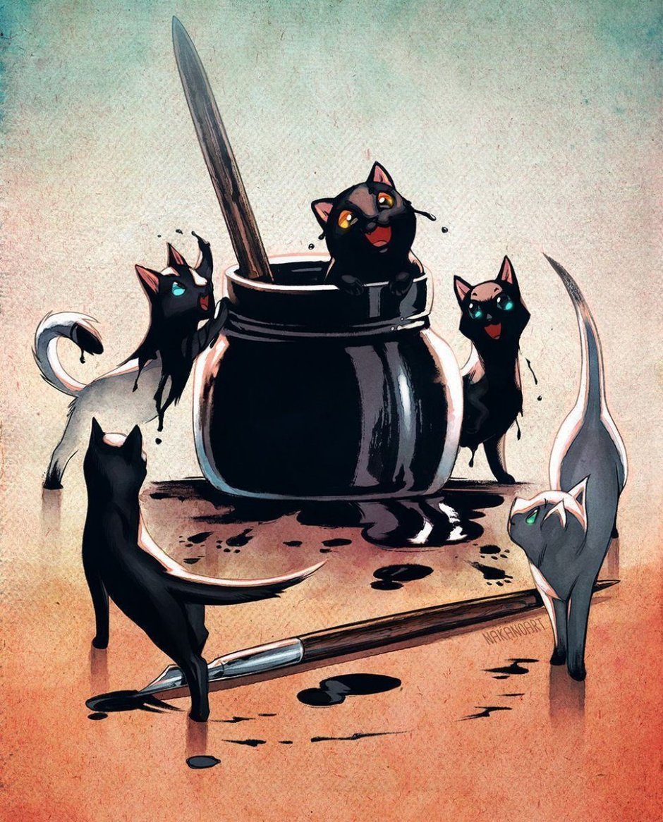 Черные коты арт