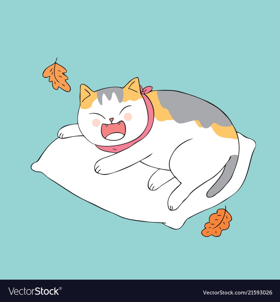 Рисунок спящей кошки