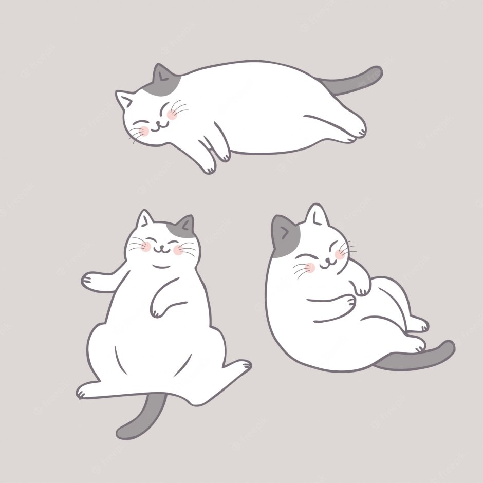 Мультяшный кот лежит