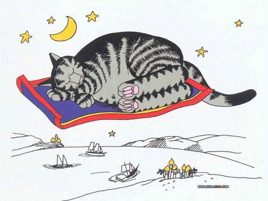 Спящий кот иллюстрация