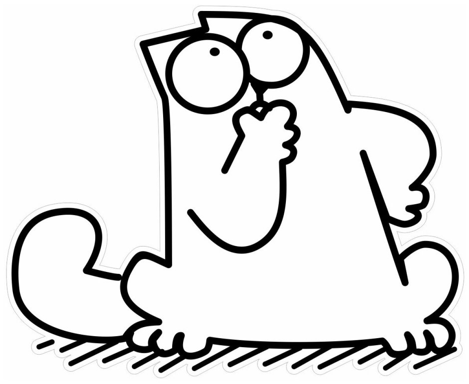 Кот Саймон с ноутбуком