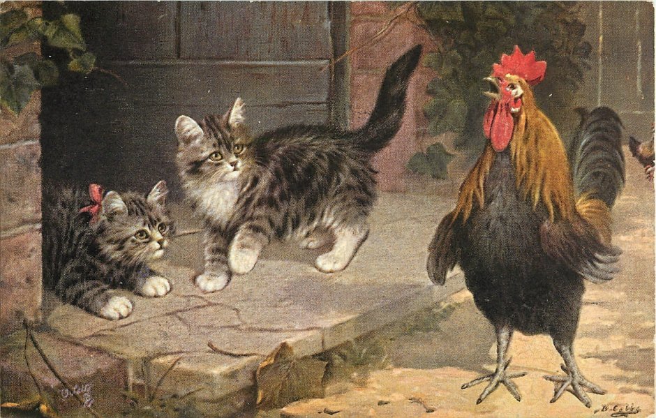 Петушок и кошечка