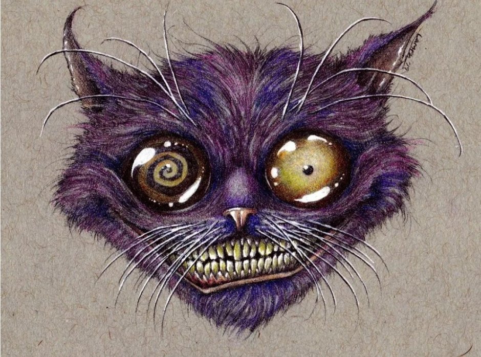 Кот улыбается с зубами