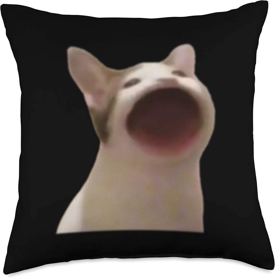 Рисунки котиков с открытым ртом