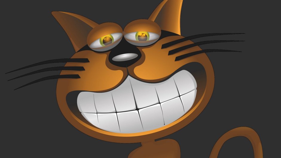 Улыбающийся кот мультяшный