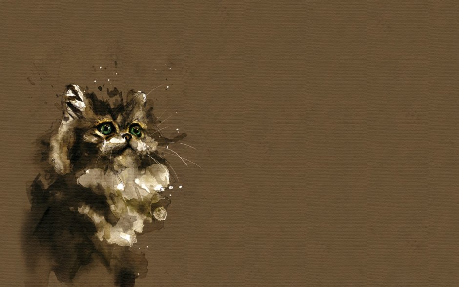Котики на бежевом фоне