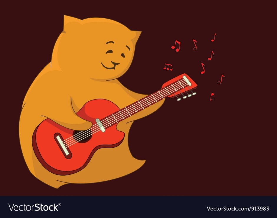 Кот с гитарой