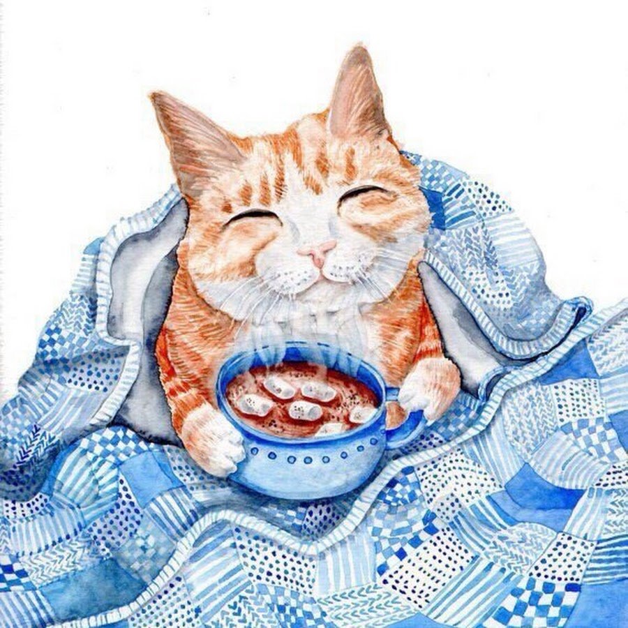 Довольный кот иллюстрация