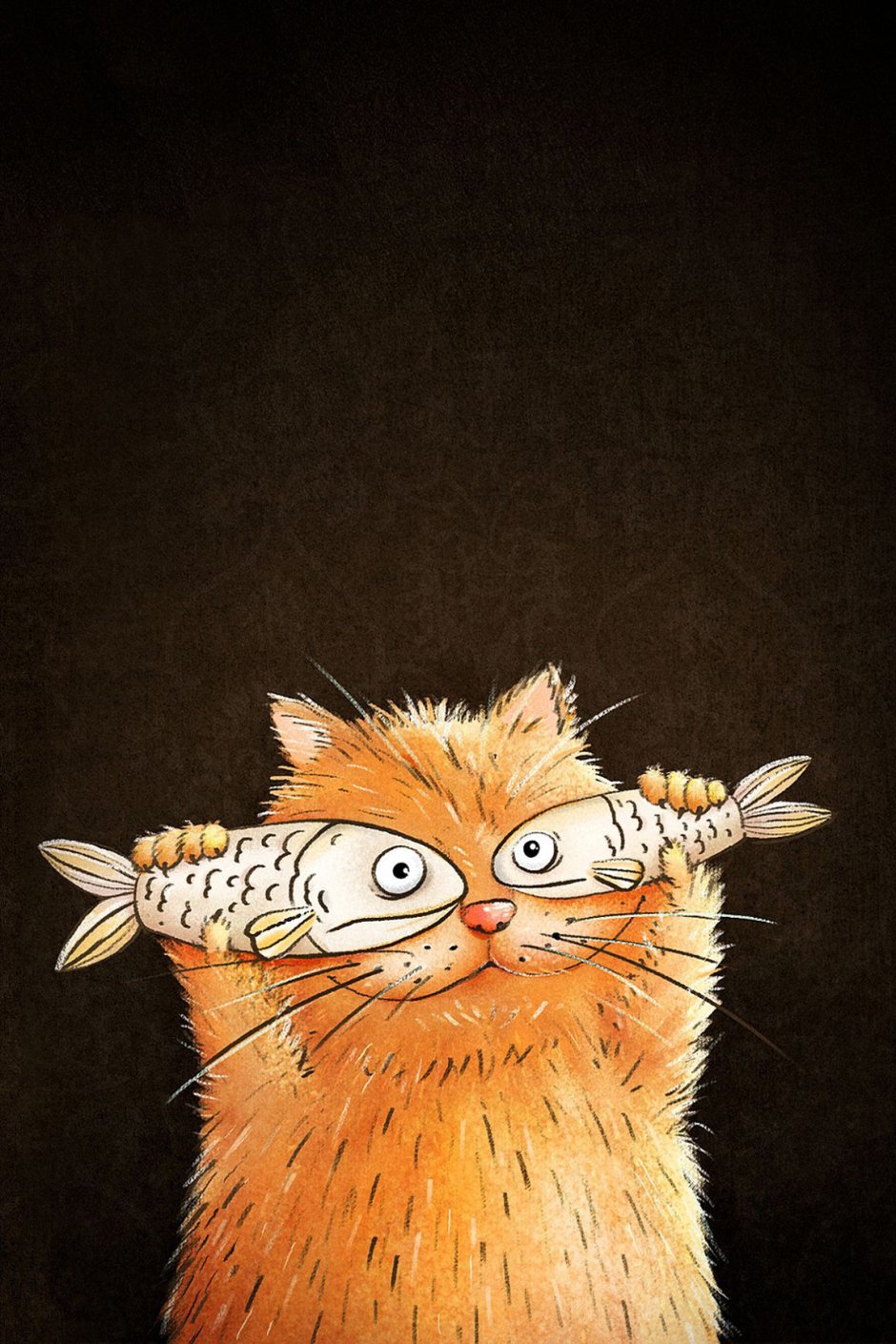 Довольный кот арт