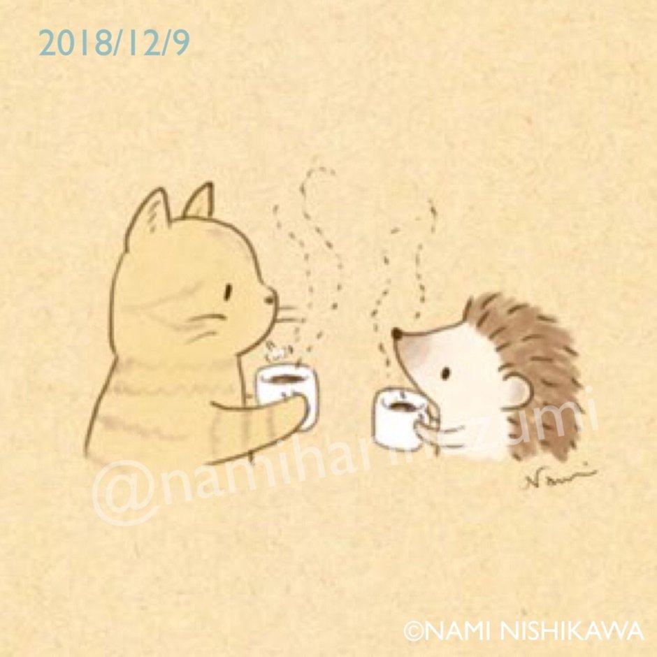 Кот обнимает ежика