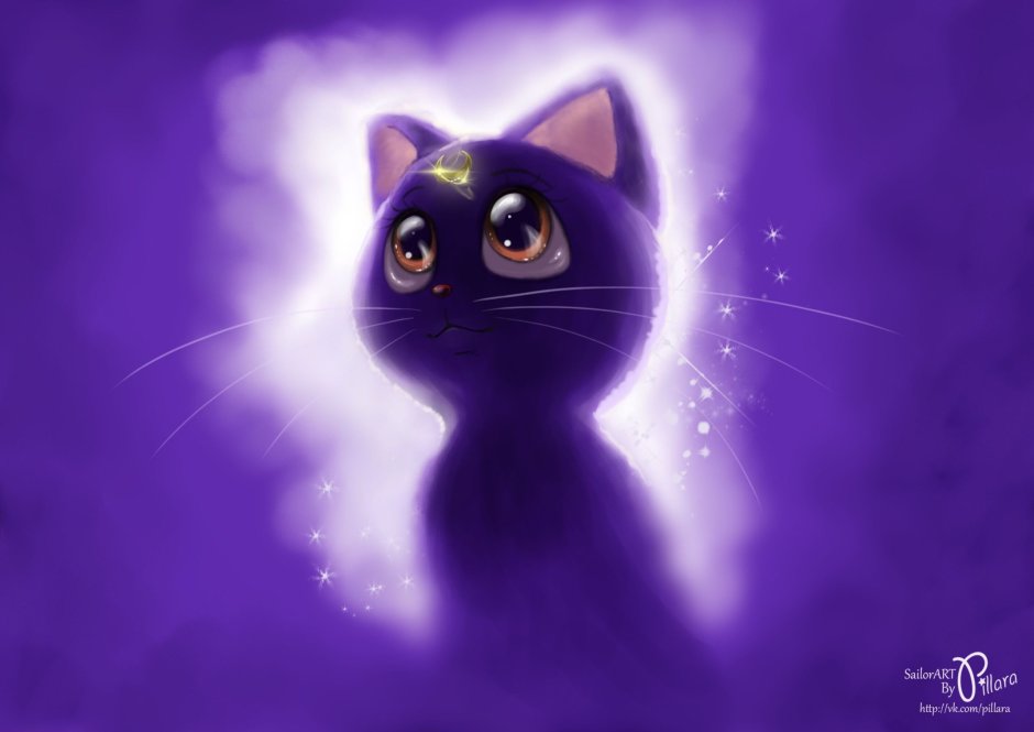 Sailor Moon Луна кошка Art