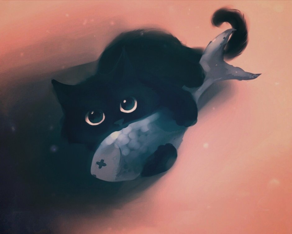 Милые котики арт