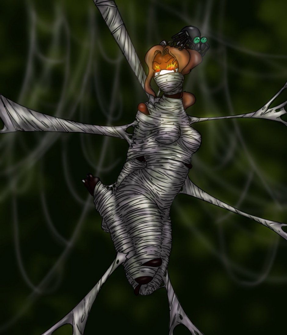 Girl Mummification Spider Cocoon